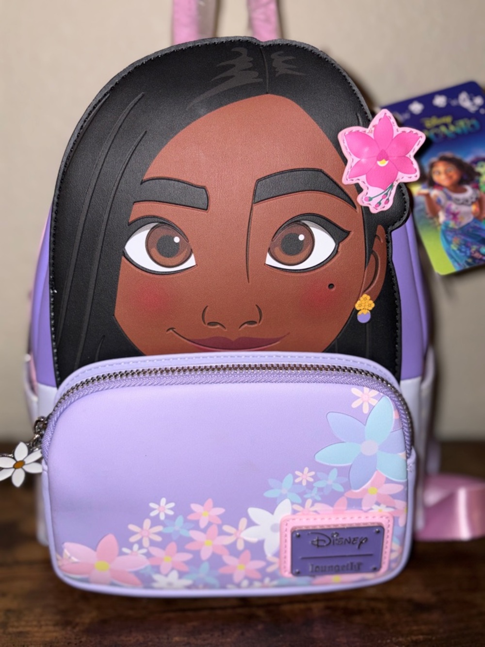 Disney Encanto Isabela Mini Backpack Purple Floral Loungefly Style NWT - Picture 2 of 5